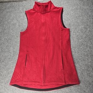 Cuddl Duds Red Fleecewear w/Stretch  Pocketed Full Zip Vest sz S